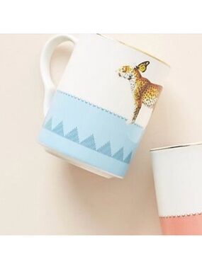 Anthropologie Yvonne Ellen Lilabet Leopard Mug